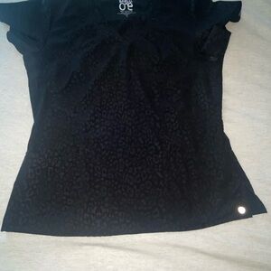 Barco Uniforms Black Leopard Women's Short Sleeve Top